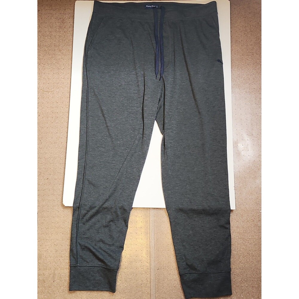 Tommy Bahama Joggers Mens XL Gray Sweatpants Adjustable Loungewear Pockets EUC